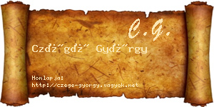 Czégé György névjegykártya