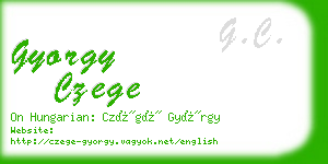 gyorgy czege business card